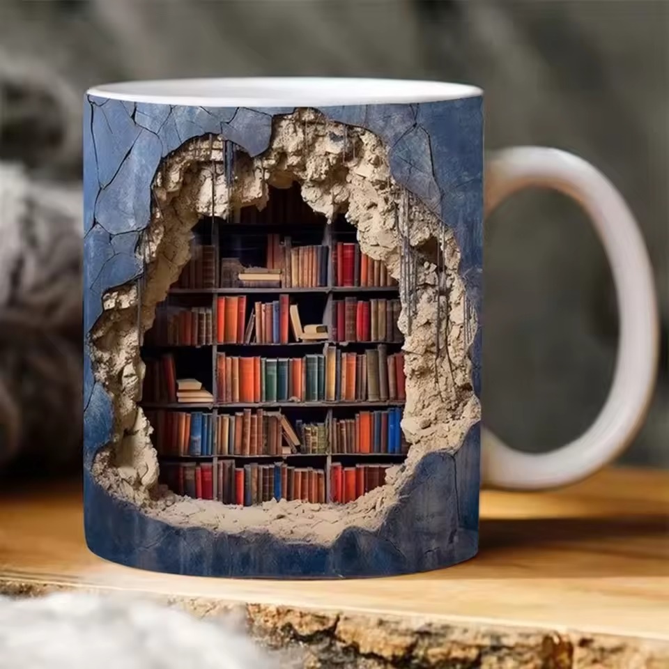 3D bookshelf mug (300ml)
