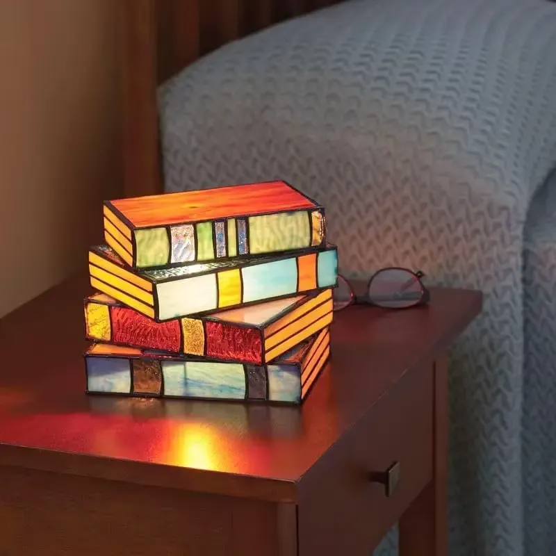 Stacked books lamp