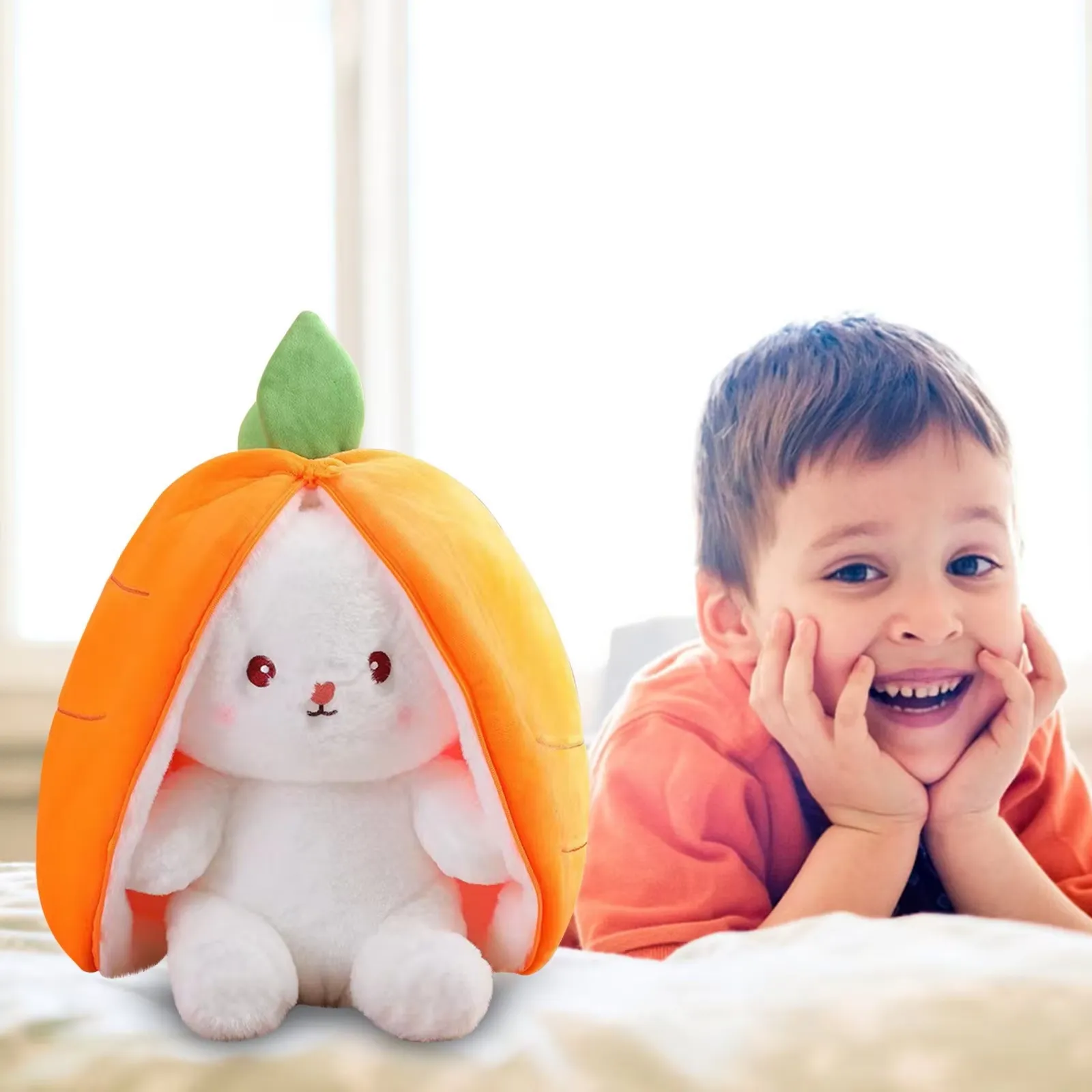 Reversible plush doll toy