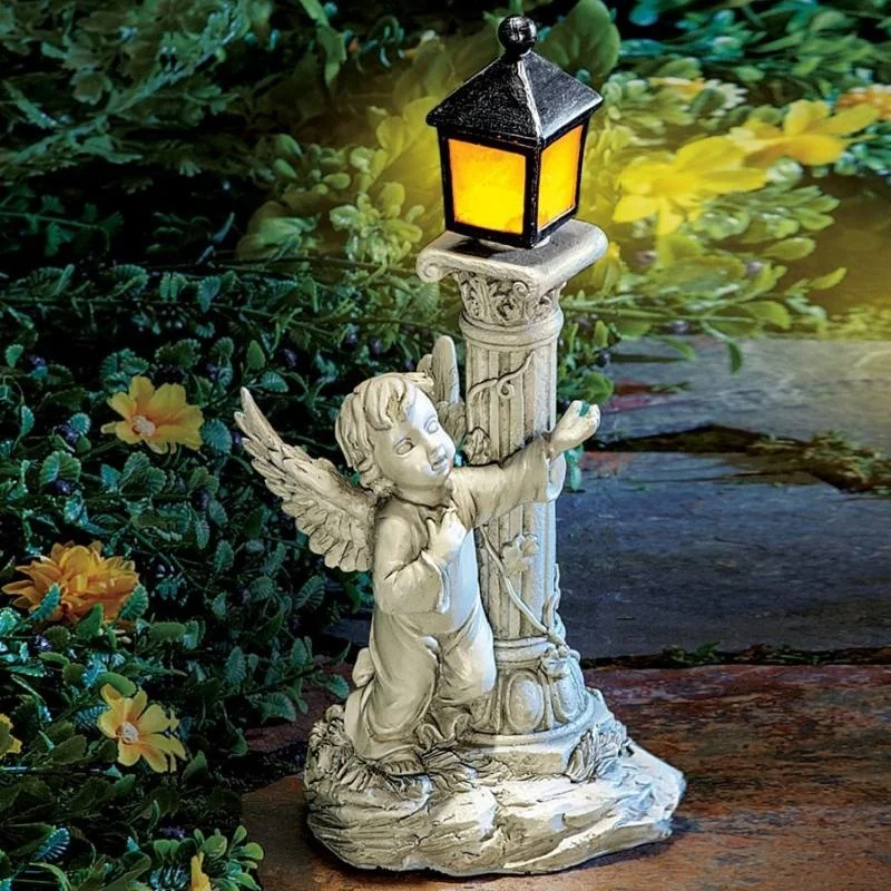 Solar angel light sculpture