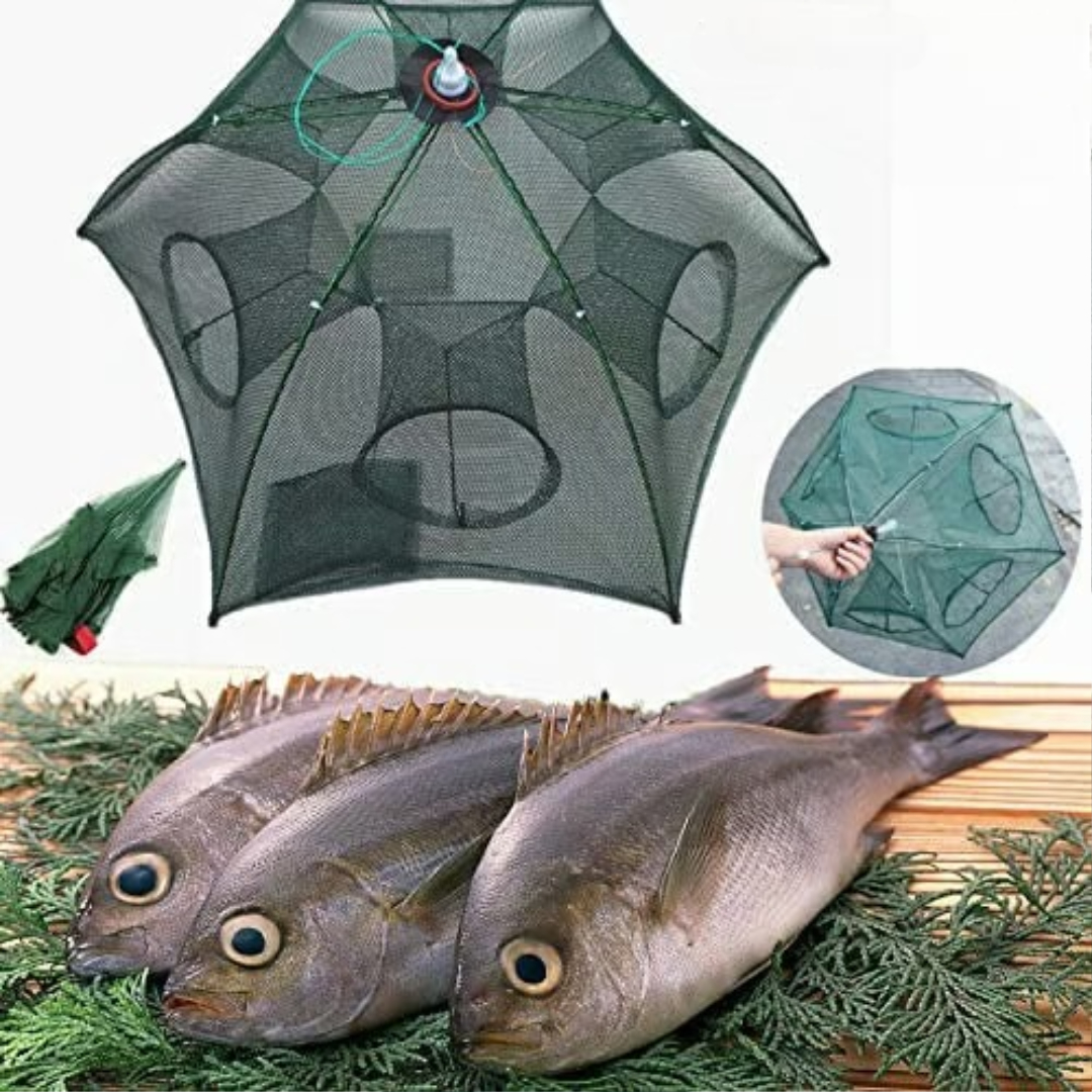 Automatic folding fishing net