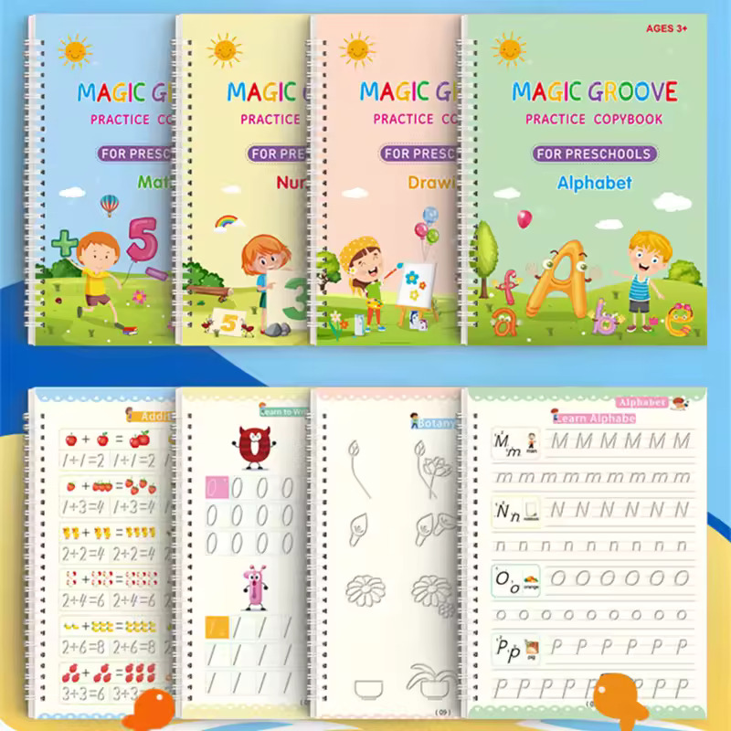 Magic learning book set (4 pcs)