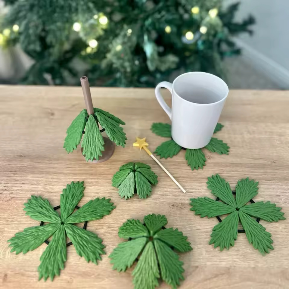 Christmas tree coasters