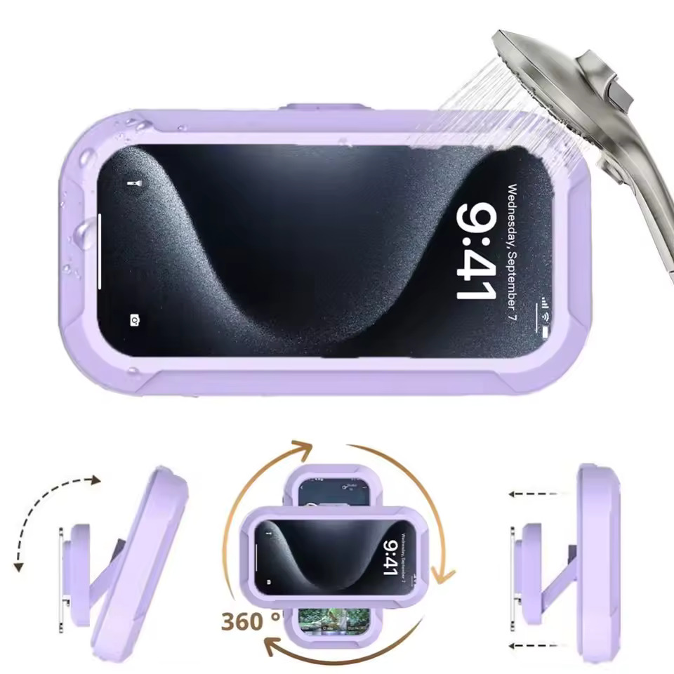 Waterproof shower phone holder