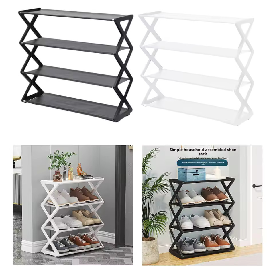 Simple folding shoe rack