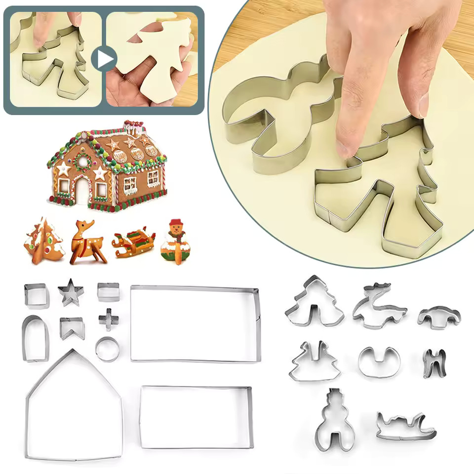 3D Christmas cookie cutter set
