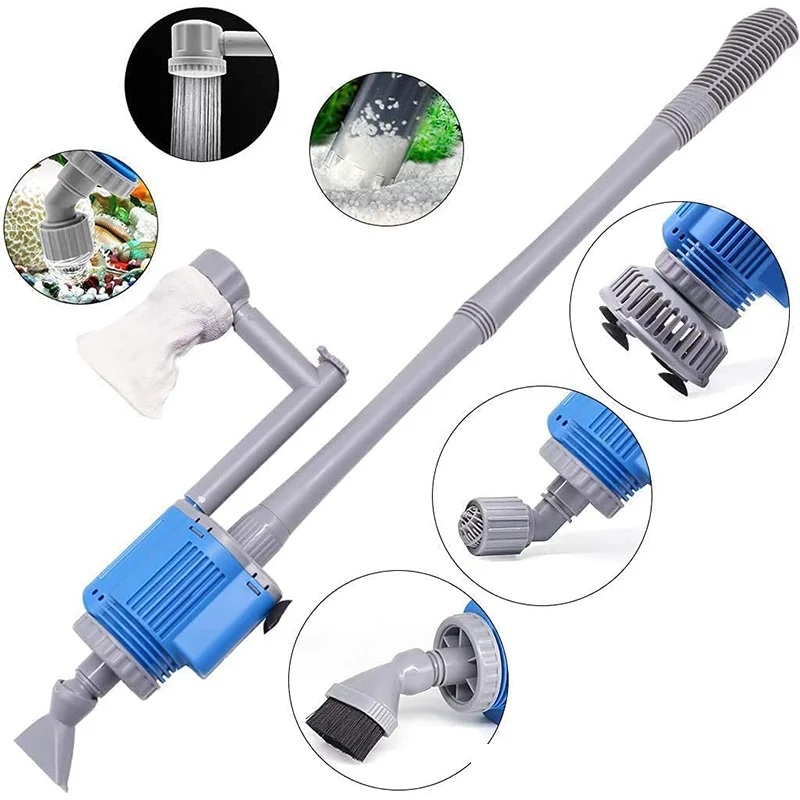 Electric aquarium water changer and filter cleaner