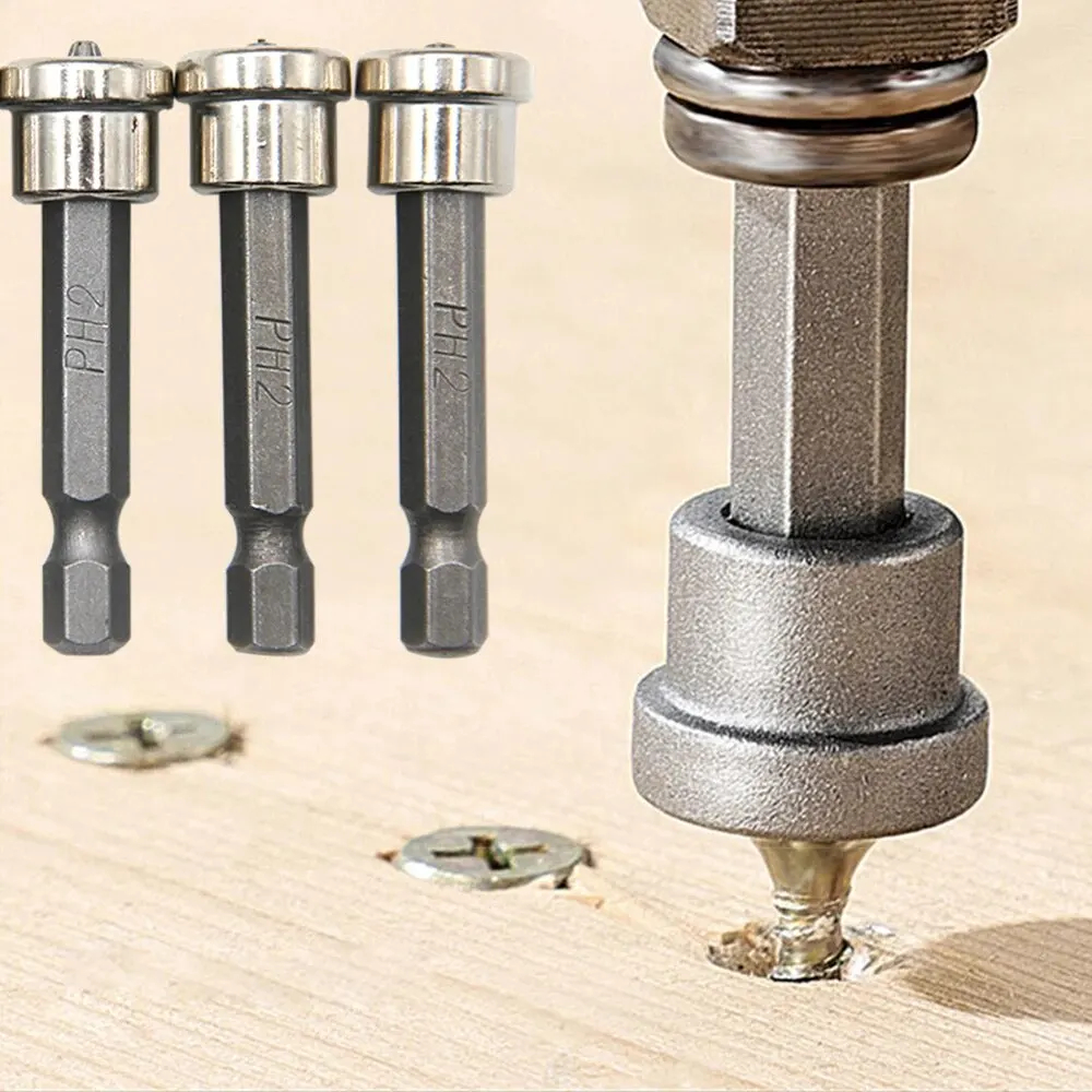 Magnetic positioning screwdriver bits