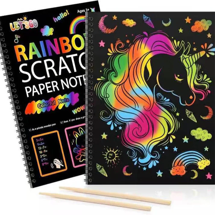 Creative rainbow scratch art notebook