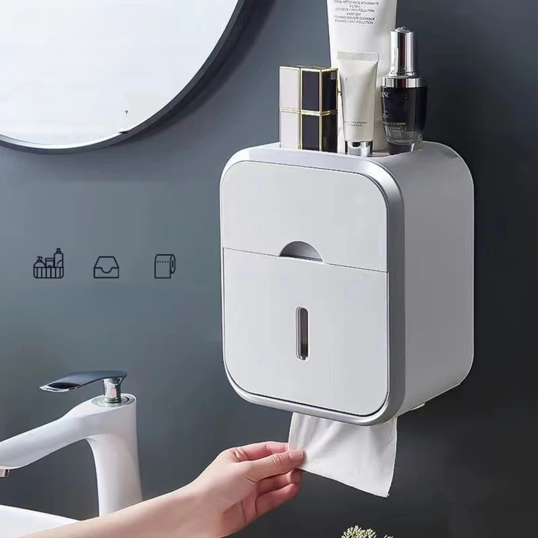 Wall-mounted tissue storage box